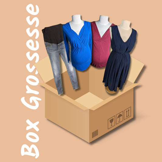 Box Grossesse Bébou, 4 pièces, robe, haut, et jean de grossesse